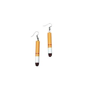 Retro Quirky Fun Creative Novelty Cigarette Butt Dangle Acrylic Earrings